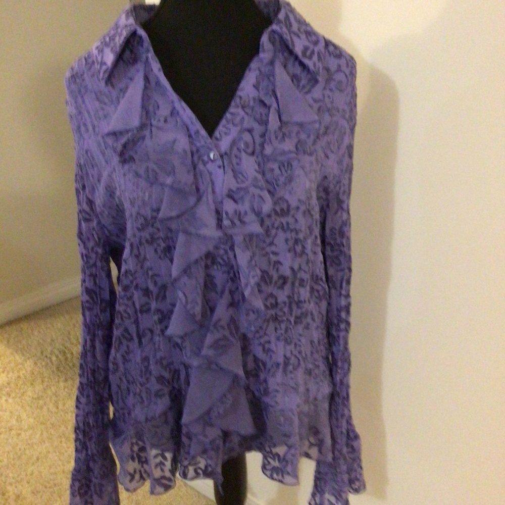 Purple Coldwater Creek sheer blouse in X-large